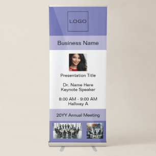 Corporate Logo and 3 Photos Meeting Event Speaker Retractable Banner