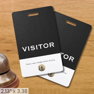 Corporate Logo Black Visitor Badge ID Badge