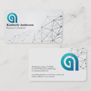 Corporate Logo Blue Gradient Network Business Card
