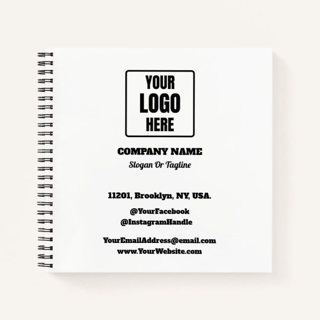 Corporate Logo Branded Company Retreat And Event  Notebook (Front)