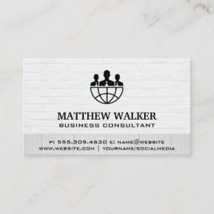 Corporate Logo Brick Wall Wood Business Card