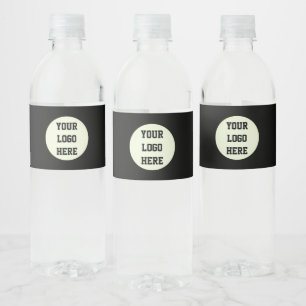 Corporate Logo Company Minimalist Black Business Water Bottle Label