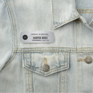 Corporate Logo Grey Colour Printed Plastic Employe Name Tag