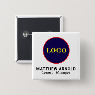 Corporate Logo Name Badge Button – Customisable