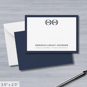 Corporate Logo Navy Blue Border Card