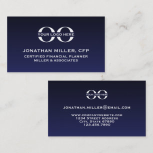 Corporate Logo Navy Blue Minimalist Business Card