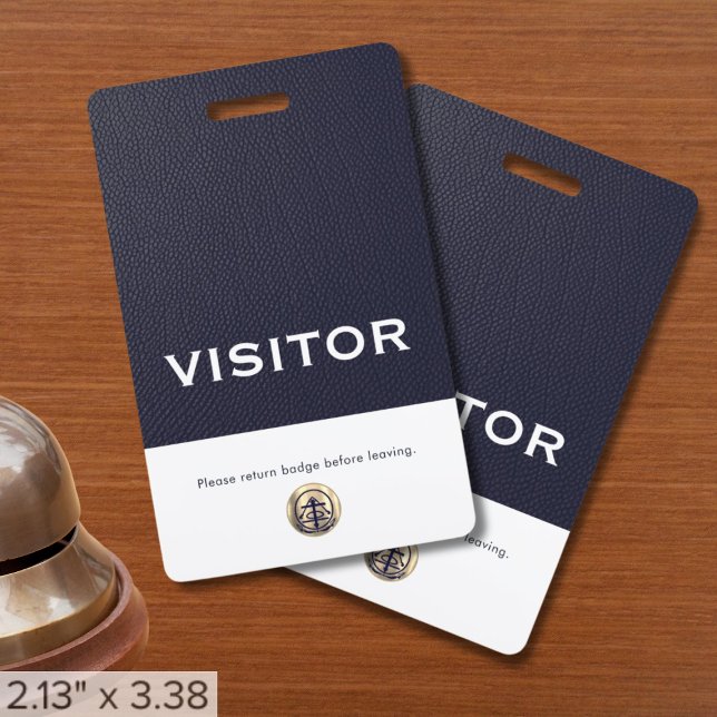 Corporate Logo Navy Blue Visitor Badge ID Badge (Creator Uploaded)