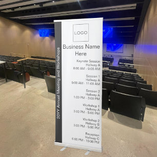Corporate Logo, Organisation Annual Meeting Agenda Retractable Banner