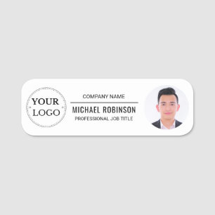 Corporate Logo Professional Employee Photo Name Tag