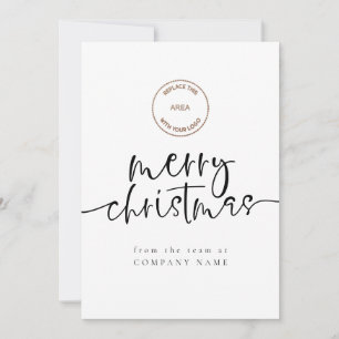Corporate Logo QR Code Any Colour Merry Christmas Holiday Card