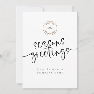 Corporate Logo QR Code Any Colour Seasons Greeting Holiday Card