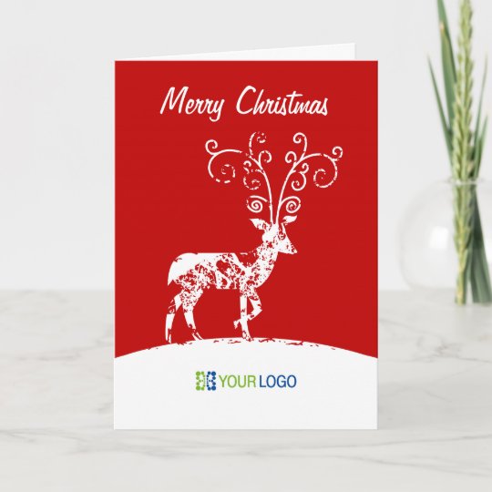 Corporate Logo Reindeer Christmas Card Zazzle.co.uk