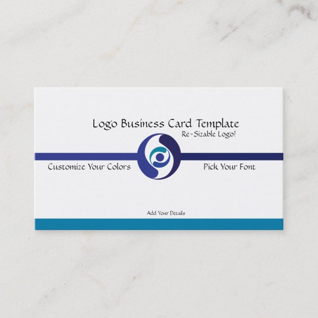Corporate Logo - Simple Blue Logo Business Card (Front)