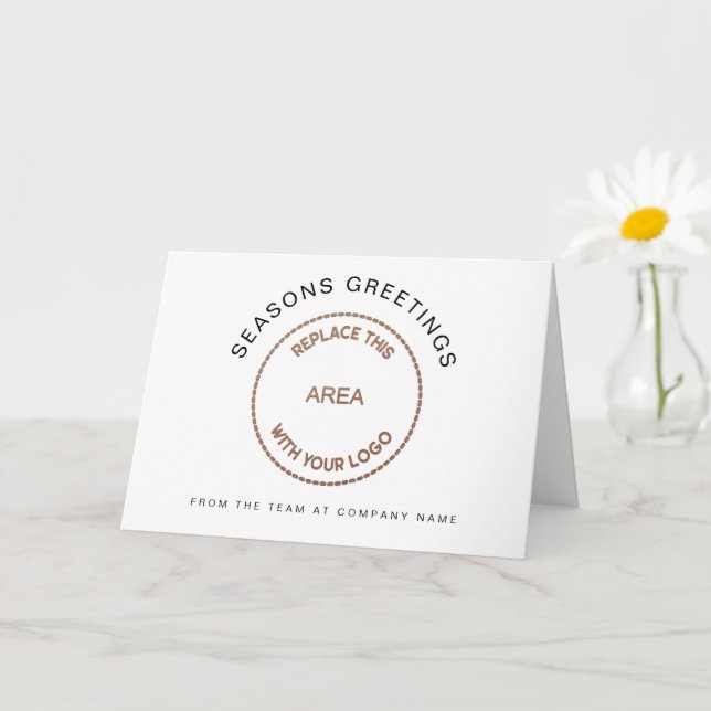 Corporate Logo Simple Christmas Greetings Folded Card (Small Plant)