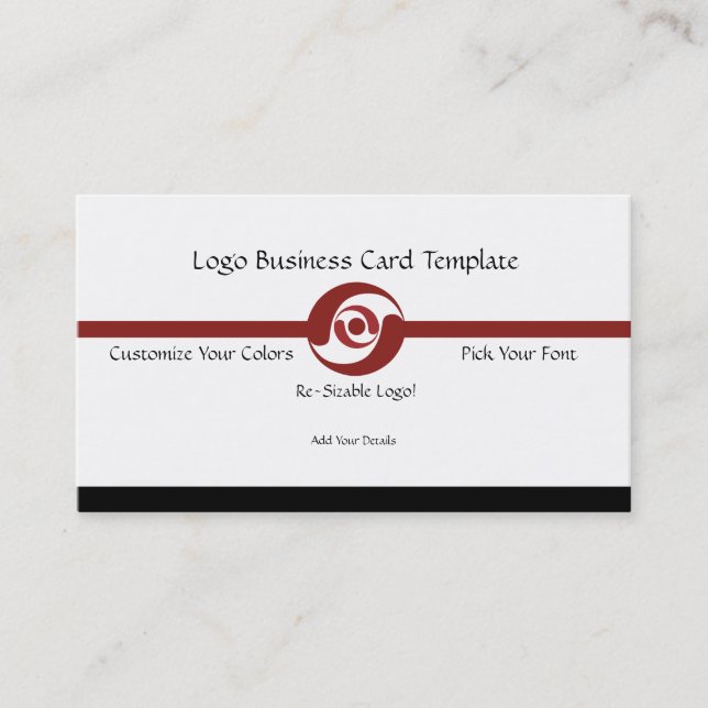 Corporate Logo - Simple Red Logo Business Card (Front)