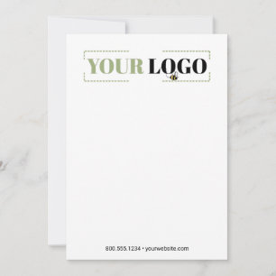 Corporate Logo Simple White Custom Note Card