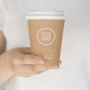 Corporate Logo Stylish Tan Modern Professional Paper Cups