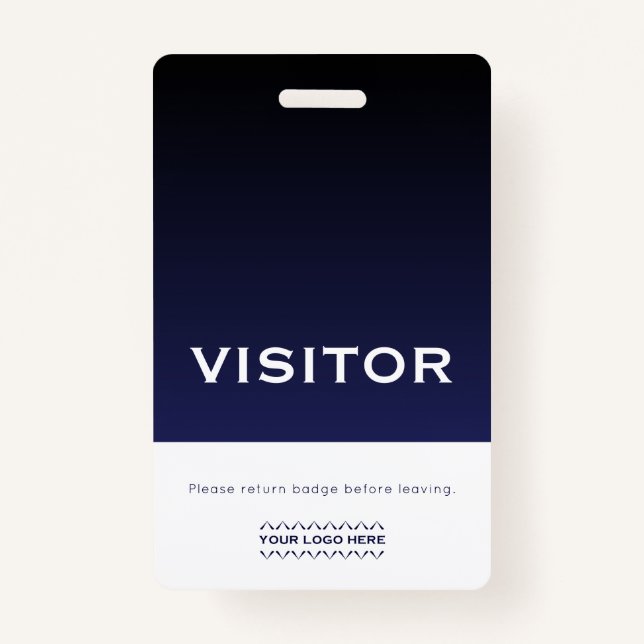 Corporate Logo Visitor Badge Navy Blue ID Badge (Front)