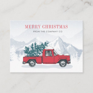 Corporate Merry Christmas Red Truck Holiday Card