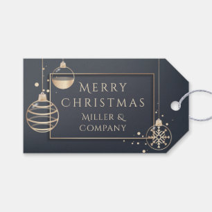 Corporate Merry Christmas Rose Gold Ornaments Gift Tags