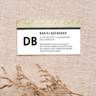 Corporate Monogram Pattern Trim Business Card