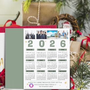 Corporate Multi Photo Calendar Business Company  Holiday Postcard