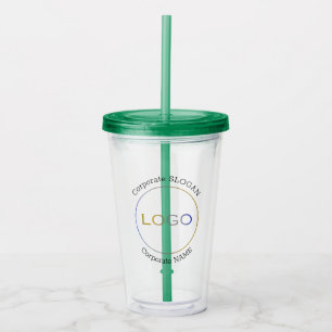 Corporate Name Logo Slogan Elegant Promotional Acrylic Tumbler