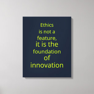 Corporate Navy Lime AI Ethicist Art Canvas Print