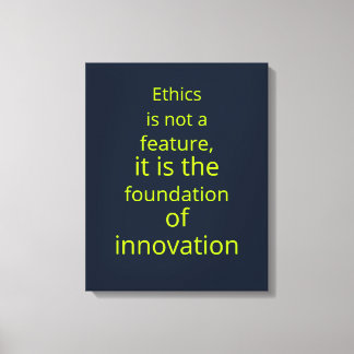 Corporate Navy Lime AI Ethicist Art Canvas Print