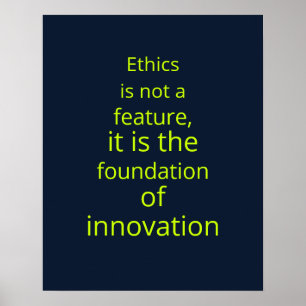 Corporate Navy Lime AI Ethicist Art Poster