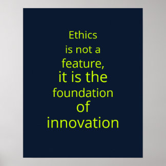 Corporate Navy Lime AI Ethicist Art Poster