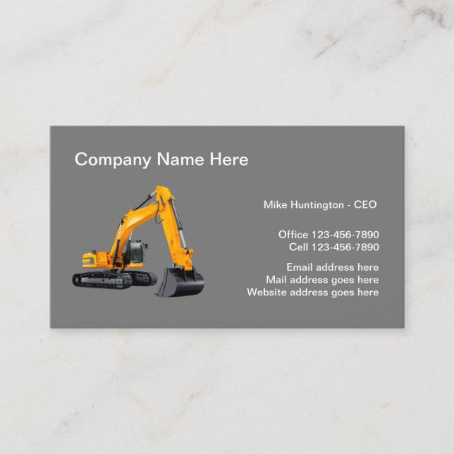 Corporate office Construction Company Business Card (Front)