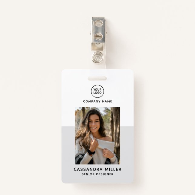 Corporate Office Custom Employee  ID Badge (Front with Clip)