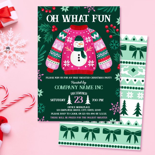 Corporate Office Holiday Ugly Sweater Party  Invitation (Corporate Office Holiday Ugly Sweater Party Invitation)