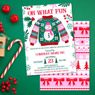 Corporate Office Holiday Ugly Sweater Party  Invitation