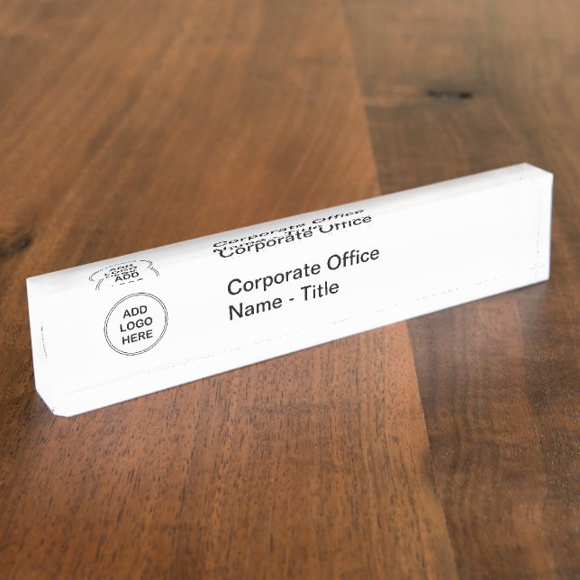 Corporate office Staff Logo Template Nameplate (Side)