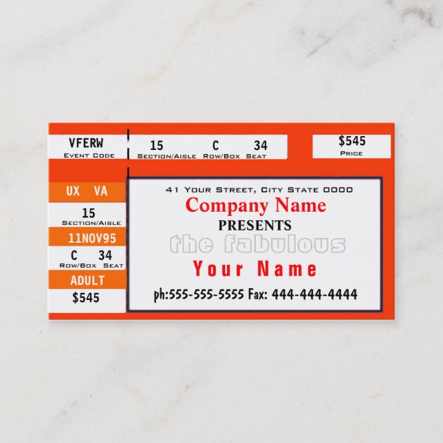 Corporate or Private Business Card (Front)
