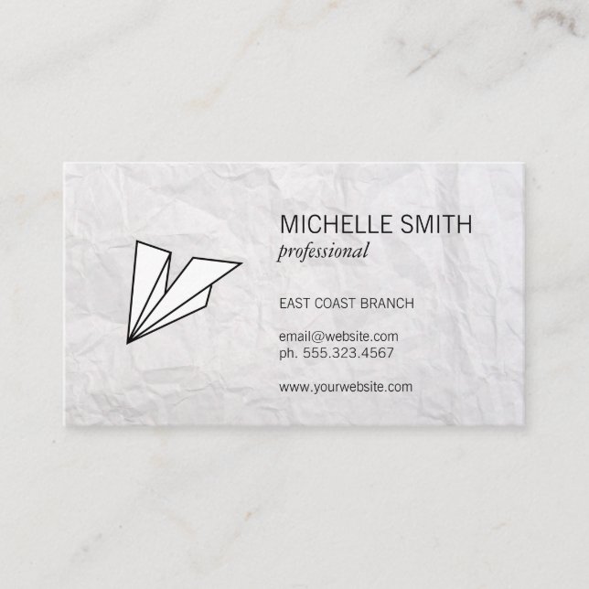 Corporate / Paper Plane Icon Business Card (Front)