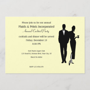 Corporate Party Black Tie Invitation