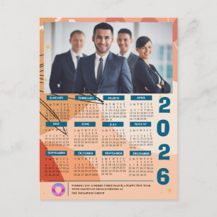 Corporate Photo Calendar Business Company Logo Holiday Postcard
