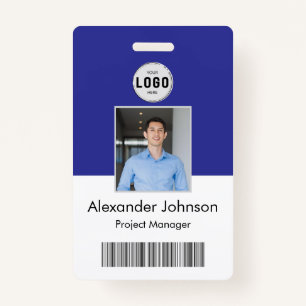 Corporate photo id name tags barcode qr code ID badge