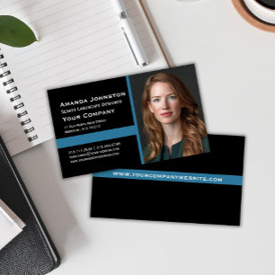 Corporate Photo Portrait Custom Colours Business Card
