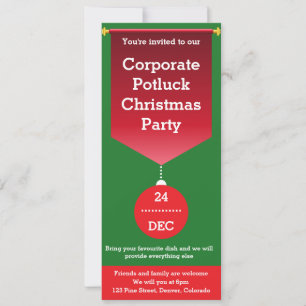 Corporate Potluck Christmas Party Invitation