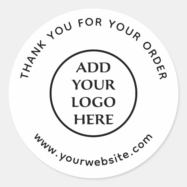 Corporate Professional Business Company Logo Here Classic Round Sticker (Front)