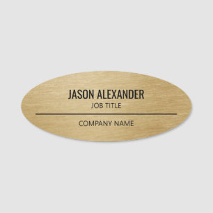 Corporate Professional Employee Faux Gold Name Tag