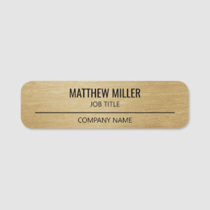 Corporate Professional Employee Faux Gold Name Tag