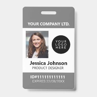 Corporate Professional Employee Photo ID Logo QR Badge