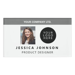 Corporate Professional Employee Photo Logo Name Tag