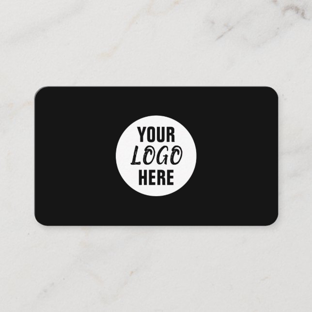 Corporate Professional Logo Black White Business Card (Front)