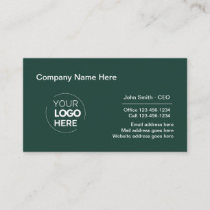 Corporate Professional Logo Design Emerald Green Business Card